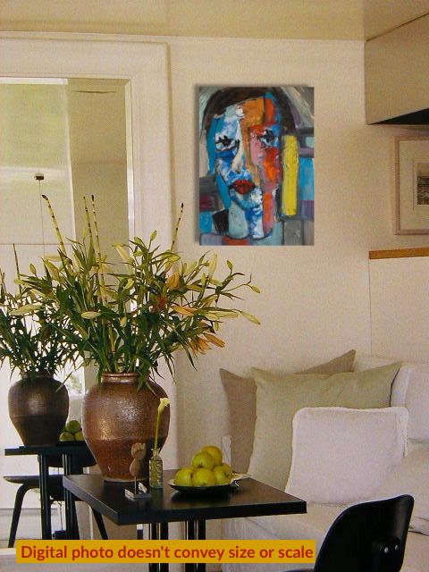 Face In Blue — Canvas Print